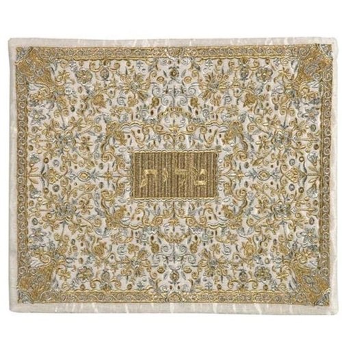 כיסוי לטלית רקמה מלאה - כסף וזהב