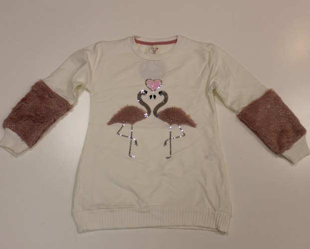 טוניקה בנות שילוב פרווה לבן