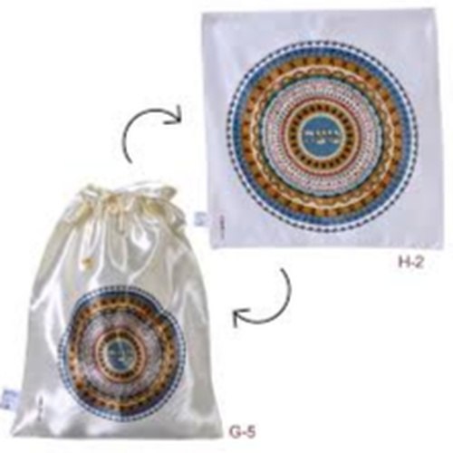 סט כיסוי מצה + שקית אפיקומן תואם דגם מעגל רימונים