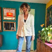 קרדיגן קשירה לבן מידה S/M