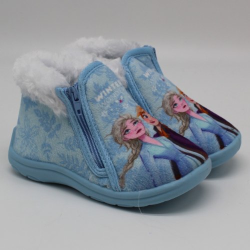 נעלי בית ילדים רוכסן פרווה פרוזן תכלת