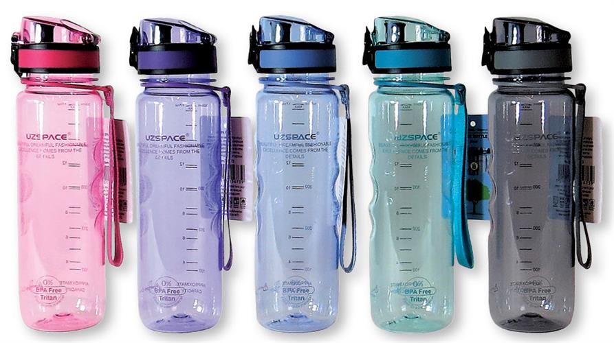 "באקרילי ‎ION שקוף צבעוני עם אחיזה נוחה 500 מ""ל"