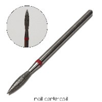 ראש שיוף למניקור - טיפה ארוך צר אדום