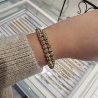 צמיד זהב קשיח כדורים לאישה| צמיד מהמם מלא נצנוץ