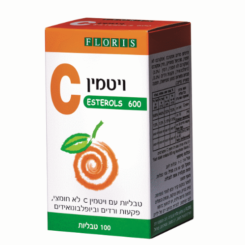 פלוריש ויטמין סי אסטרולה  לא חומצי 600 מ"ג לבליעה  100 קפליות