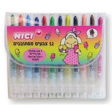 סט 12 צבעים צבעוניים מסתובבים