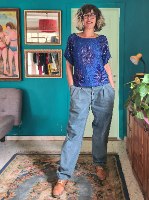 ג'ינס טורקיזי מדליק L/XL