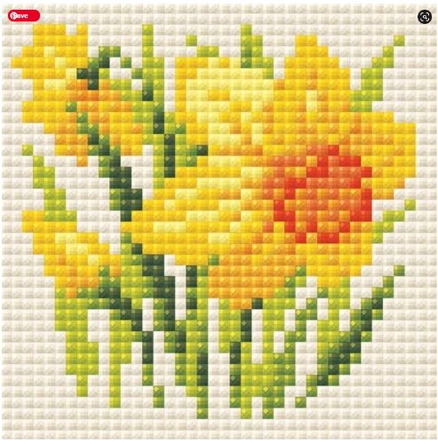 תמונת שיבוץ אבנים - נרקיס צהוב 10X10