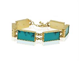 צמיד זהב עם אבני טורקיז