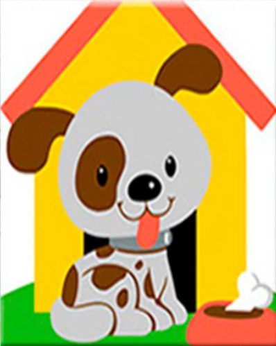 צביעה לפי מספרים לילדים - כלב 20X20