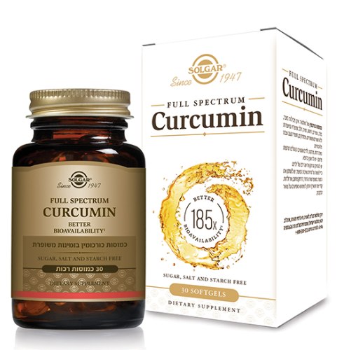 כורכומין ספקטרום 185X פטנטי ,30 כמוסות רכות ,סולגאר