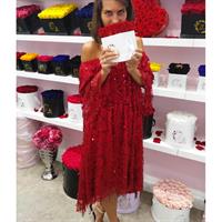 שמלת אשלי בורדו פאייטים