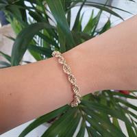 צמיד חבל זהב גדול 14 קראט לאישה