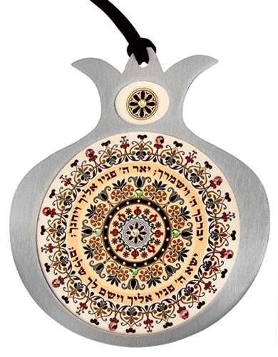 רימון מסגרת נירוסטה בשילוב הדפסים צבעוניים ואבני סברובסקי - DR15