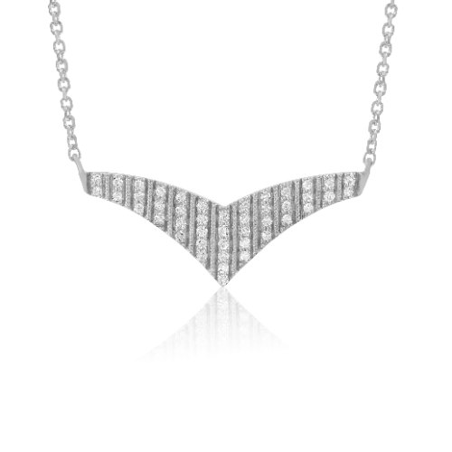 שרשרת תליון זהב לבן 14 קראט סנפיר משובץ יהלומים