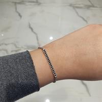 צמיד יד לאישה פס משובץ יהלומים בזהב 14 קרט