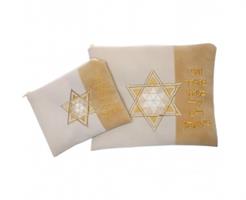 כיסוי לטלית ותפילין מגן דוד ואני בחסדך