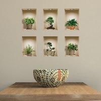 שישיית מדבקות נישה כוורת עציצים דגם 610