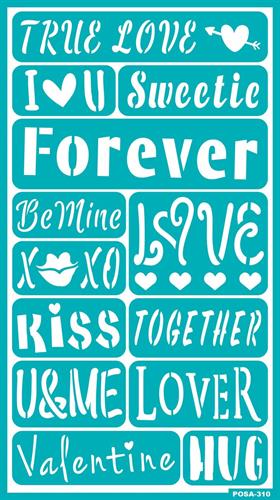 סטנסיל עם דבק 310 TRUE LOVE POSA