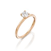 טבעת אירוסין זהב רוז 14 קראט משובצת יהלום מרכזי MARTINI ROSE