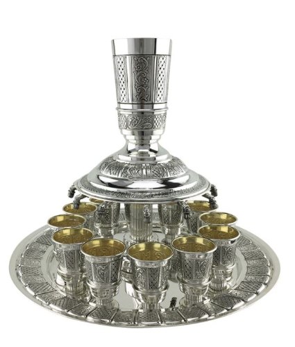 מחלק יין 12 כוסות כסף טהור דגם מדלן