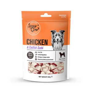 חטיף ג'רקי לכלב סושי עוף ודג 80 גרם