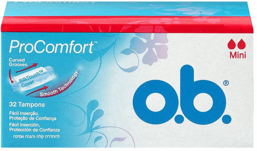 או- בה טמפונים ללא מוליך פרוקומפורט מיני 32 יחידות