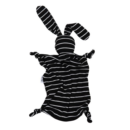 שמיכי ארנבוני- עם הדפס שם התינוק- דגם שחור לבן