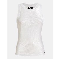 גופית ריב לבן מבריק  GUESS