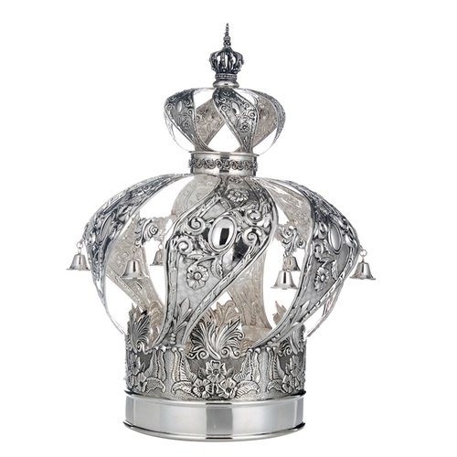 כתר לספר תורה מכסף טהור דגם מסובב 6 קטן