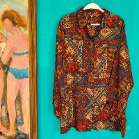 חולצת ויסקוזה פאצ'ים פרחוניים L/XL