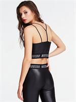 טופ שחור מבריק GUESS