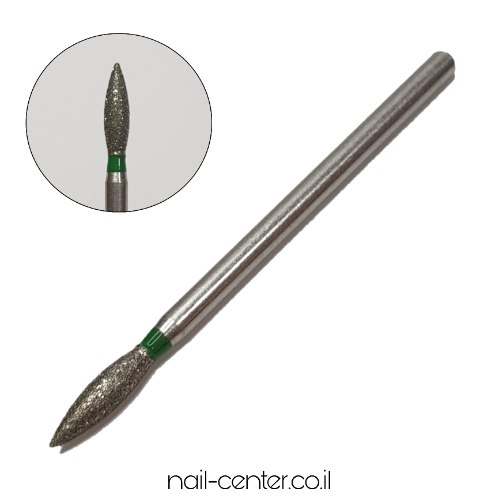 ראש שיוף למניקור - טיפה ארוך גדול ירוק