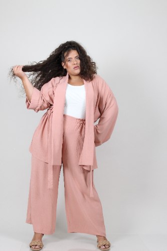 עליונית קימונו פולה ורוד