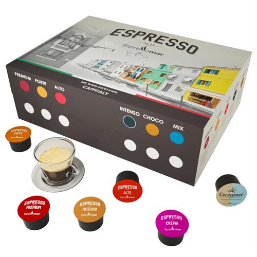 100 קפסולות מיקס אספרסו מור למכונת קפיטלי mix espressomor
