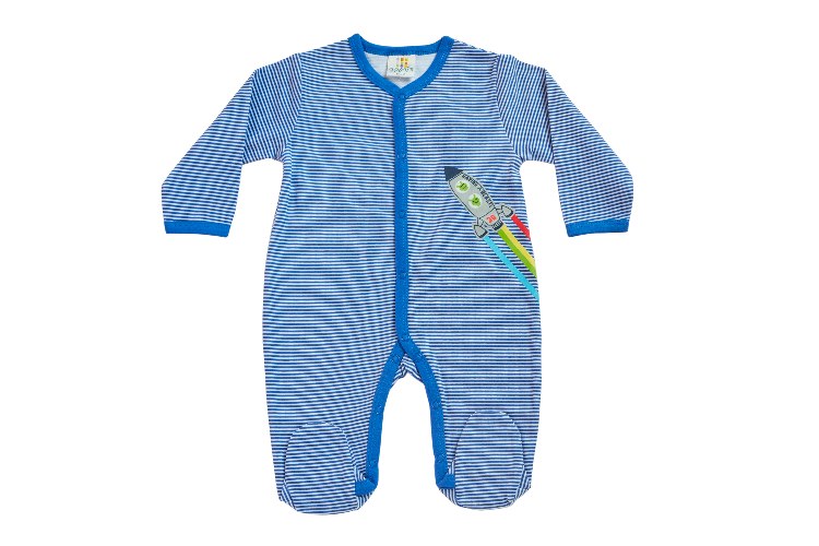 אוברול טריקו ארוך חללית כחול מלאנג'