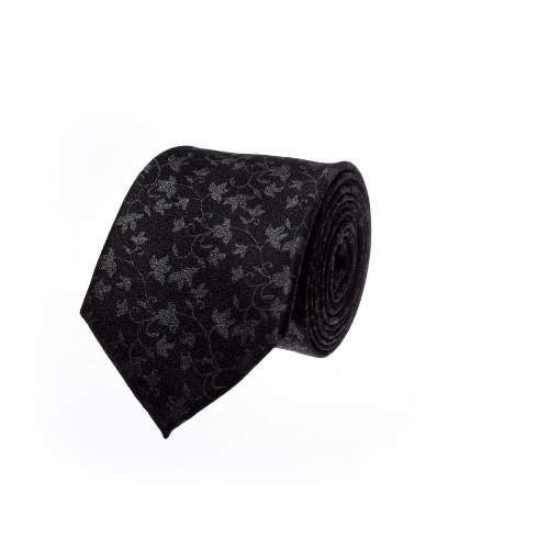 עניבה פרחים שחור אפור