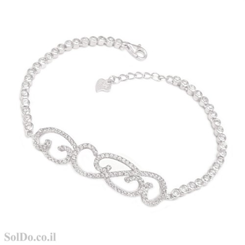 צמיד מכסף משובץ אבני זרקון  Z3160 | תכשיטי כסף 925 | צמידי כסף