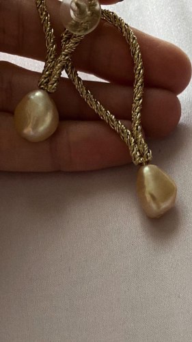 עגילי קמיל זהב פנינה שנהב