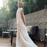 חצאית פליסה לייקרה לבנה