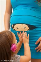 שמלת הריון שרוול גופיה תינוק מציץ בצבע תכלת בוהק