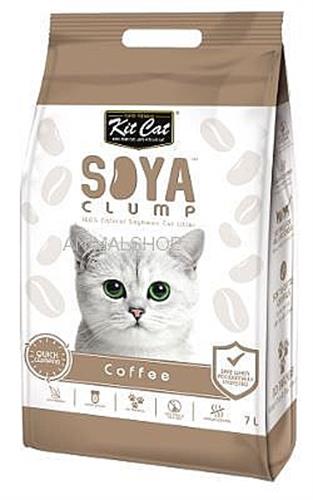 חול מתגבש לחתול על בסיס סויה בריח קפה 7 ליטר