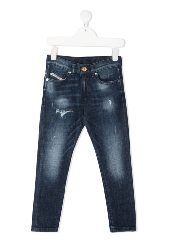 ג׳ינס עם קרעים כחול כהה DIESEL בנים - 4-16 שנים