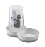 קערה מעוצבת פלסטיק לבן חתלתולים