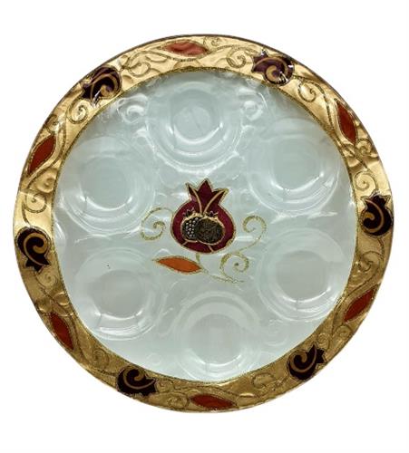 קברט עגול לראש השנה בעיטור זהב ורימונים