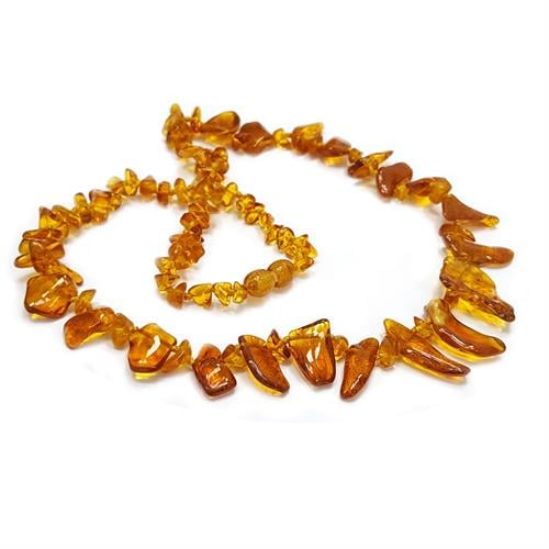 שרשרת ענברים בלטי מקורי לנשים צבע  קוניאק M2011