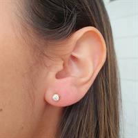 עגילי יהלומים צמודים 60 נקודות בזהב 14 קאראט