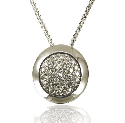 שרשרת ותליון יהלומים דגם 'אלבה' עשוי בזהב 14 קראט