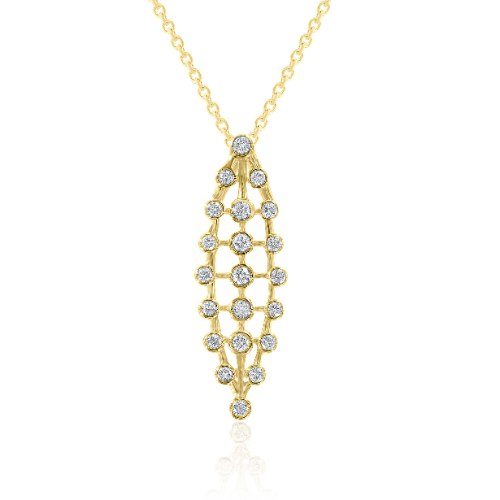 שרשרת ותליון זהב 14 קראט 0.24 קראט יהלומים 811773 - מחיר מבצע!