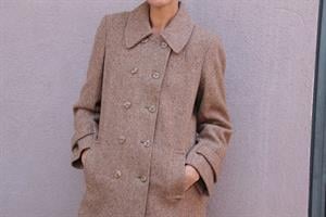 מעיל צמר חום ארוך מידה L